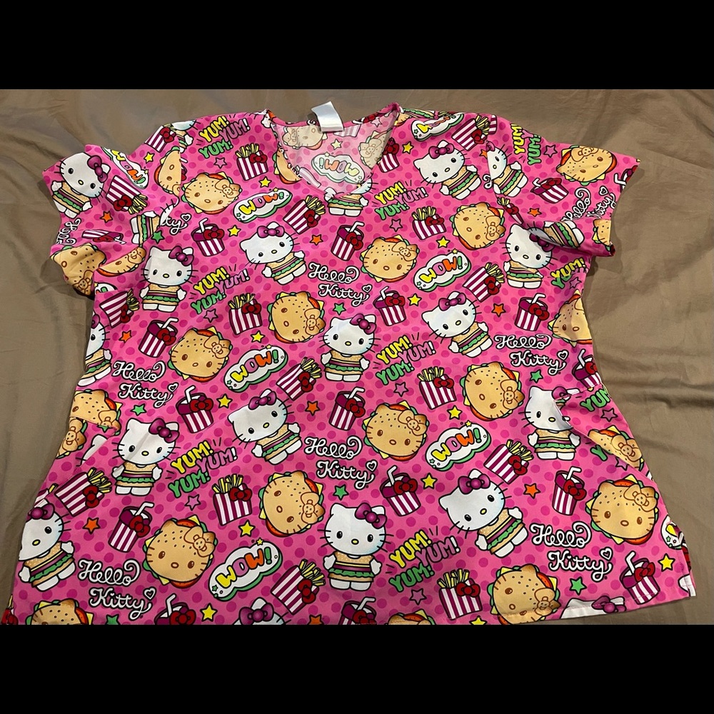 Hello Kitty Pink Yum Scrub top 3xl